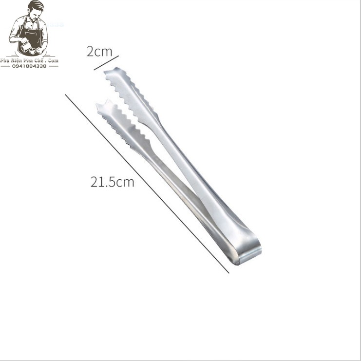 Kẹp Gắp Đá, Thức Ăn Bằng Inox Dài 21.2cm