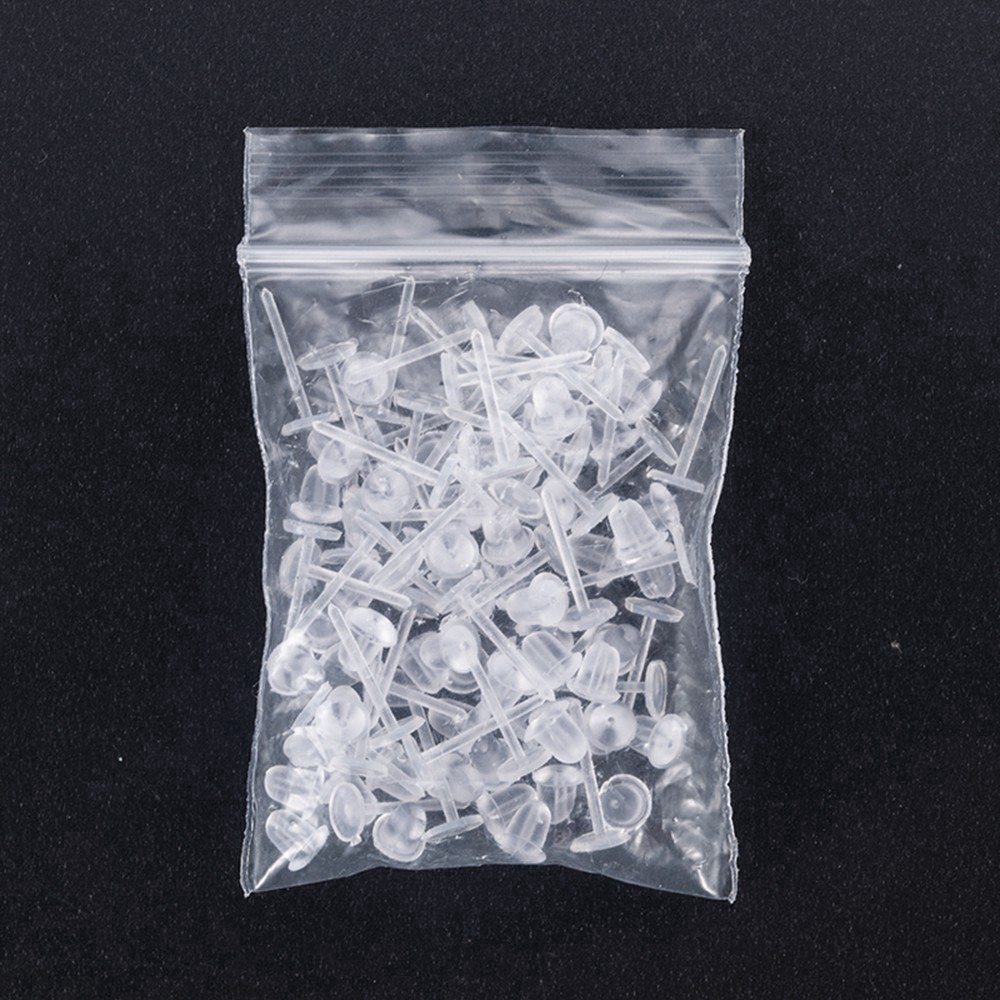 50pcs of Simple Anti-allergy Transparent Transparent Rubber Earrings