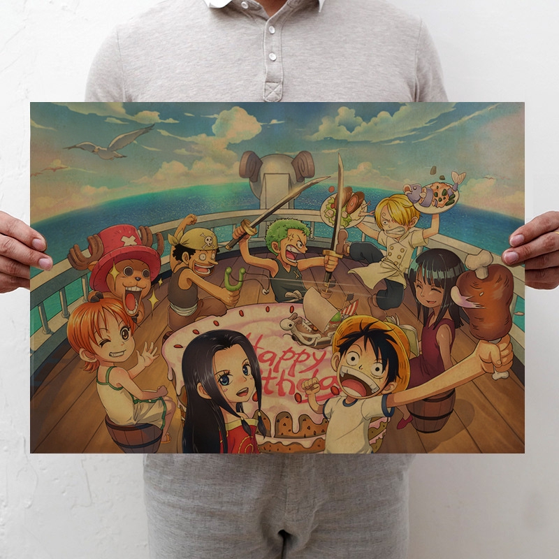 Áp Phích Trang Trí Nội Thất Hình One Piece 51.5x36cm