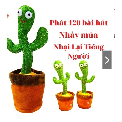 Cây xương rồng nhảy múa vui nhộn có sạc pin phát 120 bài hát nhạc - nhại được giọng nói đáng yêu