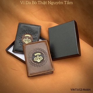 Ví da nam dáng đứng da bò thật vintage
