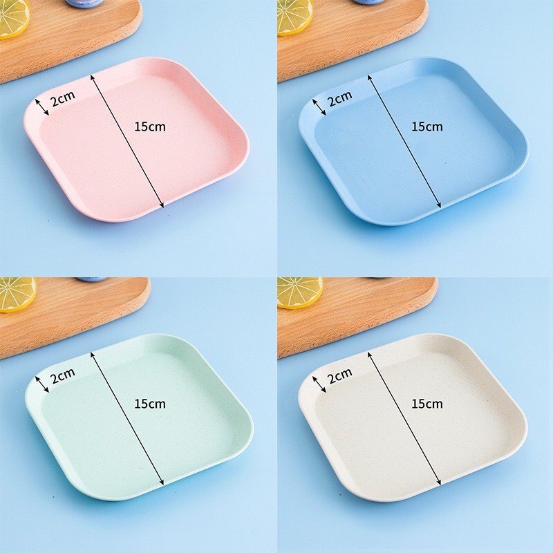 Set 8 Dĩa Nhựa Lúa Mạch Tone Màu Pastel Siêu Dễ Thương - SET 8 ĐĨA NHỰA  AN TOÀN SỨC KHỎE (4 Nông+ 4 Sâu)