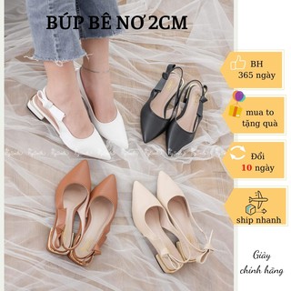 Giày búp bê mũi nhọn cao 2cm quai nơ - Thenysmile - Colee 1 2