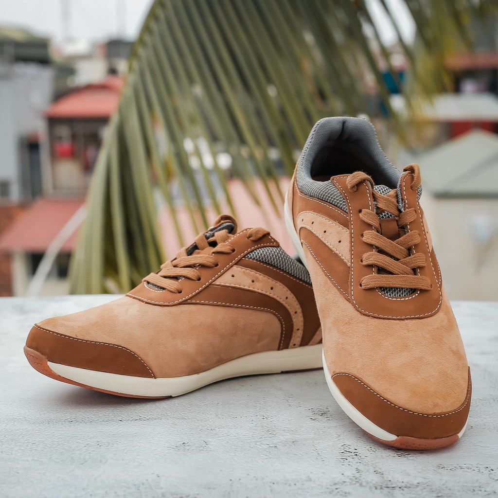 Giày da lộn nam thể thao nam thời trang sneaker da lộn cao cấp , siêu nhẹ mẫu mới nhất 2020 nâu fullsize 38-44