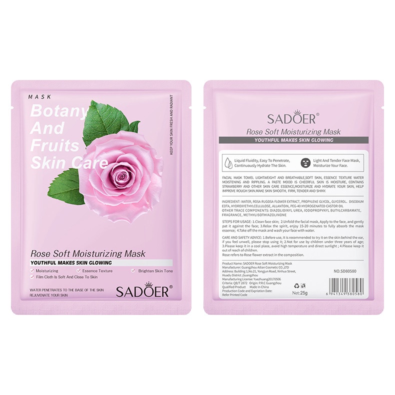 Mặt Nạ Dưỡng Da Ngăn Lão Hóa, Bổ Sung Collagen, Đều Màu Da chiết xuất thiên nhiên SADOER 25g - mask nội địa Trung