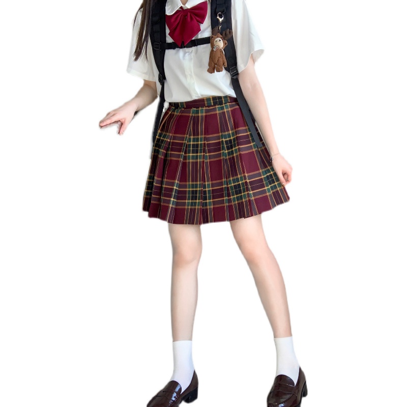 Hormones chân váy xếp ly tennis caro dáng ngắn vintage Thời Trang ulzzang Nhật Bản