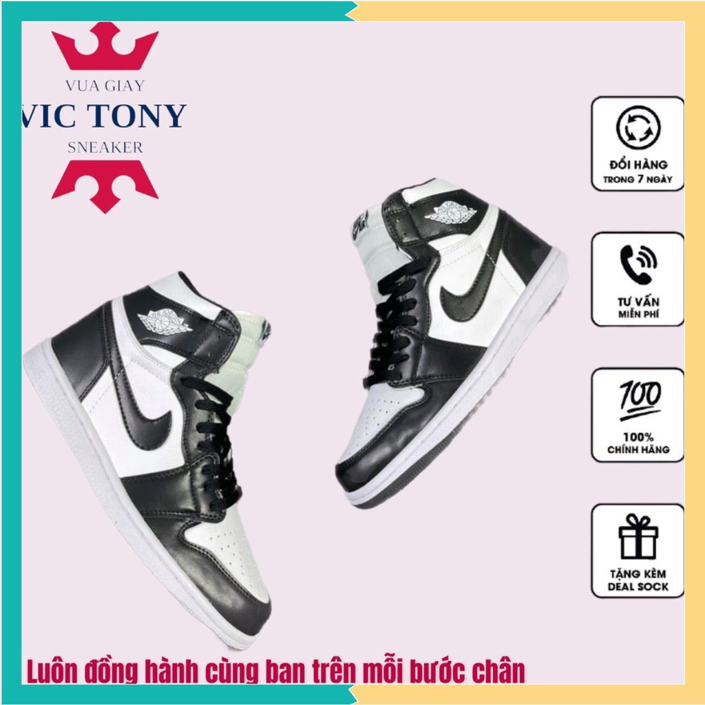 GIÀY JORDAN 1 PANDA CAO CỔ , Giày sneaker jodan 1 đen trắng high thể thao