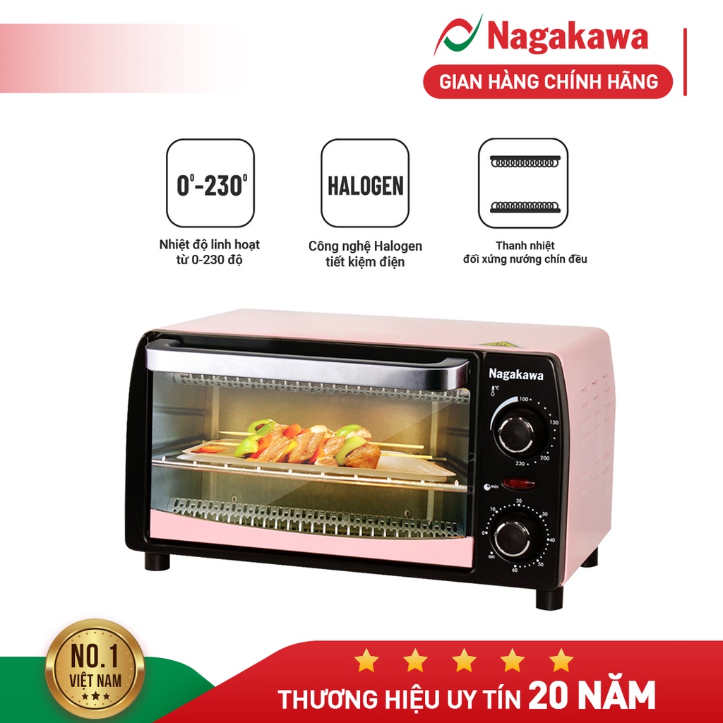 Lò nướng điện đa năng Nagakawa NAG3211 - Công nghệ nướng Halogen- 10 lít