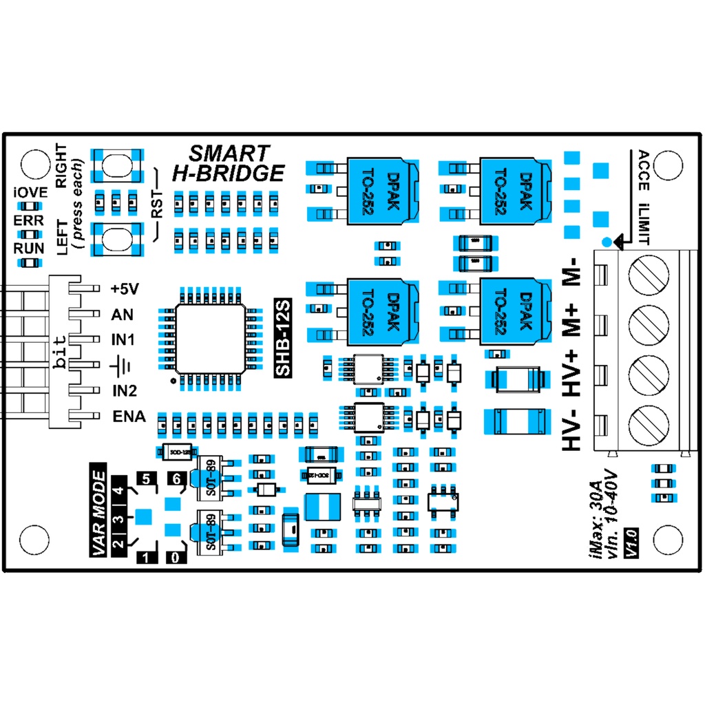 Mạch cầu H Công Nghiệp, Smart H-Bridge, Esc chổi than Công Suất Lớn, Mạch Điều khiển động cơ DC, Mạch điều tốc