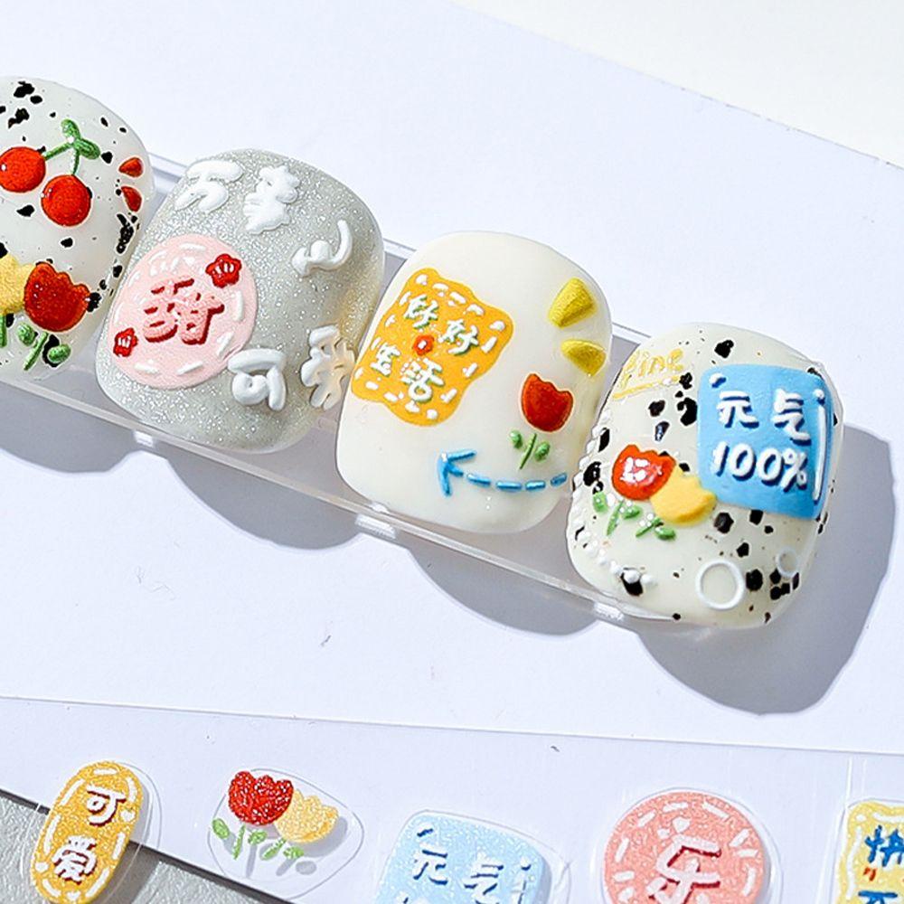 [Hàng mới về] Nhãn dán móng tay 3D phong cách hải dương Trung Hoa hoạt hình thời trang