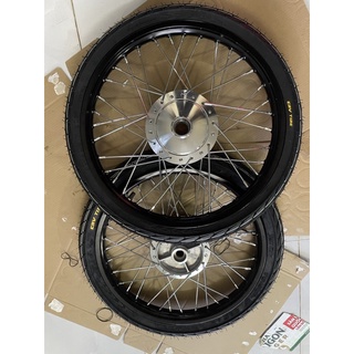 bộ CDN dành cho wave và dream căm osaka đùm crom niềng nhôm đen solute  kèm má full vỏ ruột