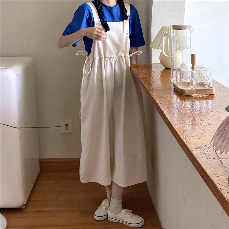 Set Áo Thun Ngắn Tay Và Đầm Yếm Dài Phong Cách Hàn Quốc Dành Cho Nữ