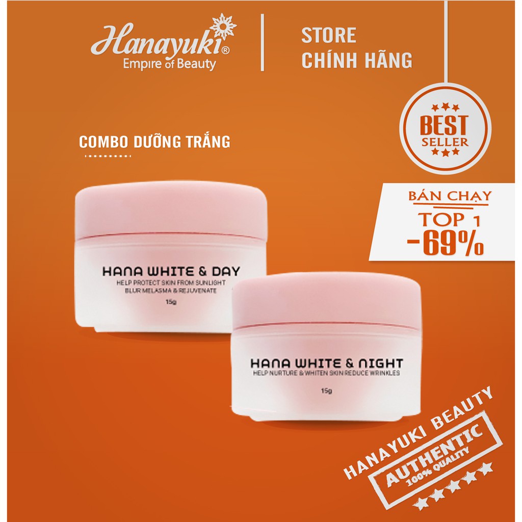 Combo dưỡng trắng da chuyên sâu ngày đêm Hanayuki - HanayukiAsia