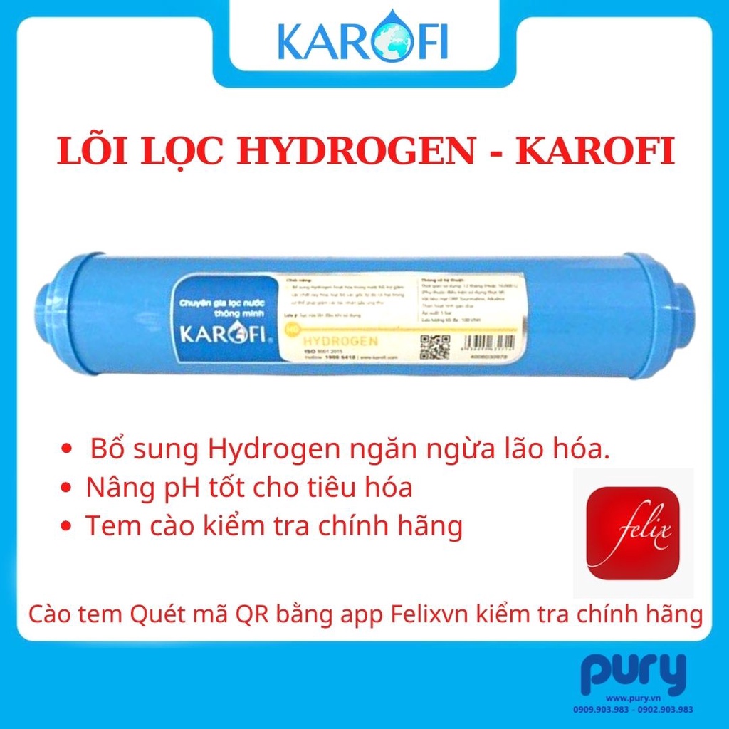 Lõi lọc nước HYDROGEN Karofi chính hãng - Lõi lọc chức năng Karofi