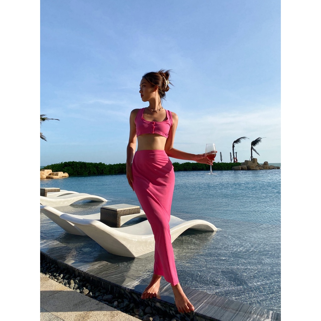 Kaylin Set - Set áo croptop cùng chân váy thun ôm body - Thiết Kế Bởi Coco.Official
