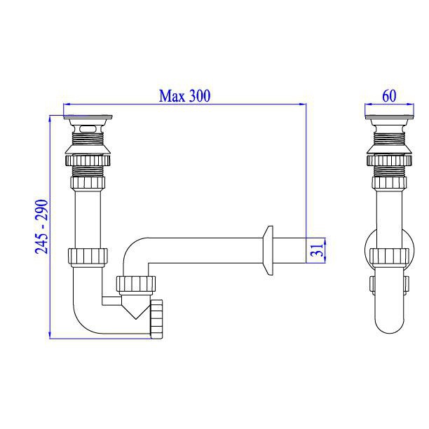 Bộ xả lavabo nhựa ABS