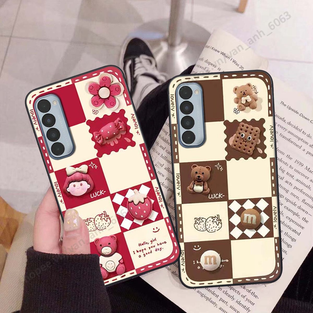 Ốp lưng Oppo Reno4 / Reno4 Pro / Reno 4 hình gấu, kẹo dễ thương cute