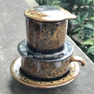 Phin pha cafe men hoả biến gốm sứ Bát Tràng cao cấp