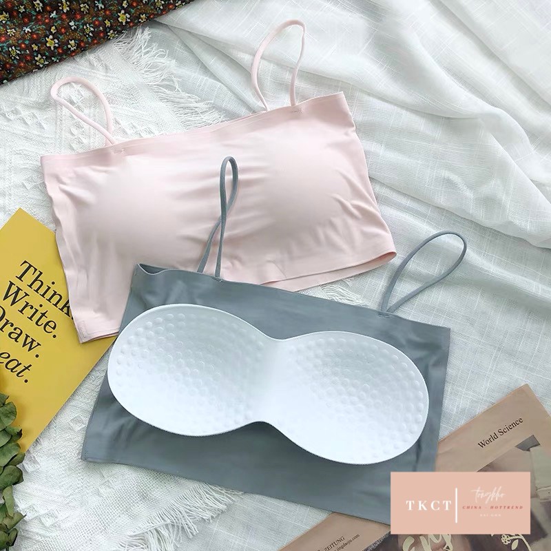 Áo Bra Hai Dây Trơn Bảng 6 Màu TONGKHOCHITUE , Áo Hai Dây Croptop Hàn Quốc Có Mút Độn | BigBuy360 - bigbuy360.vn