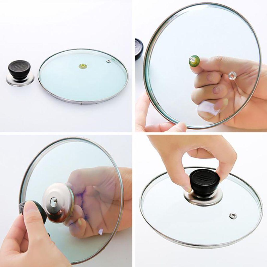 Set 4 Núm Vặn Thay Thế Bằng Thép Không Gỉ Thông Dụng Cho Nắp Nồi Thủy Tinh / Chảo