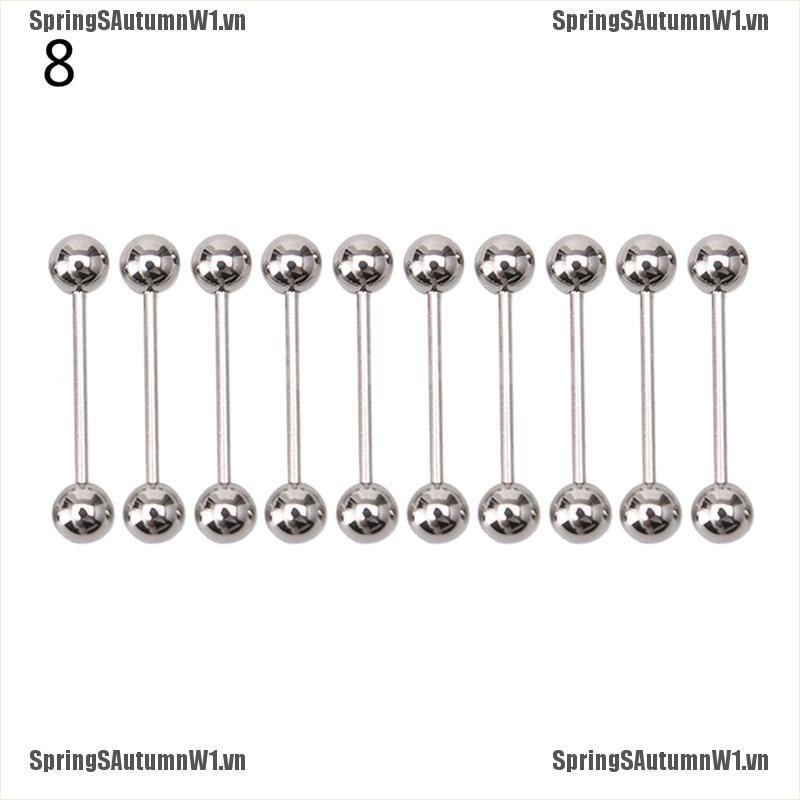 Bộ 10 Khuyên Cơ Thể Bằng Thép Không Gỉ Phong Cách