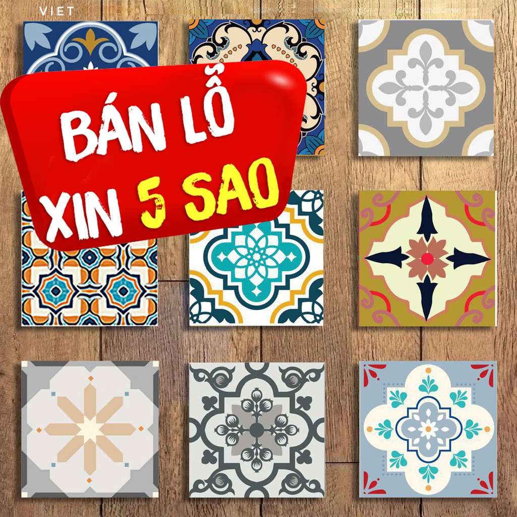 Decal miếng lẻ 15x15 cm, decal dán tường