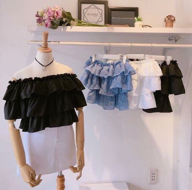 Áo trễ vai 3 tầng bèo | BigBuy360 - bigbuy360.vn