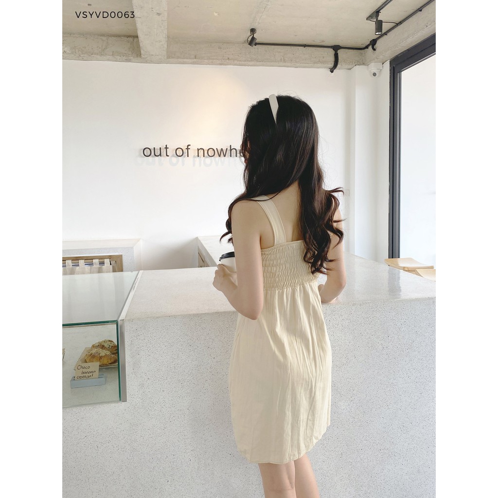 Váy hai dây nữ LYRA, chất liệu thô mềm dây bản to chun lưng  trẻ trung phong cách Hàn Quốc- VSYVD0063