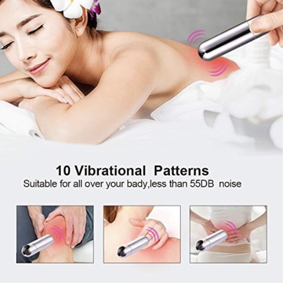 Máy Massage Cầm Tay 10 Chế Độ Rung Giúp Mat xa Toàn Thân, Mắt, Cổ Vai Gáy, Giải Huyệt Và Đau Mỏi Cơ