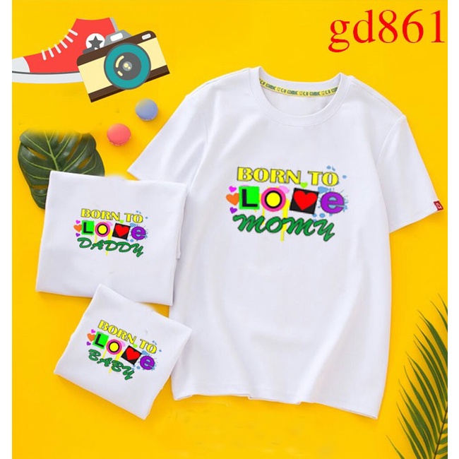đồng phục gia đình, mẫu đồng phục gia đình đẹp in Love nhiều màu sắc -- [Giá niêm yết là giá của 1 áo]