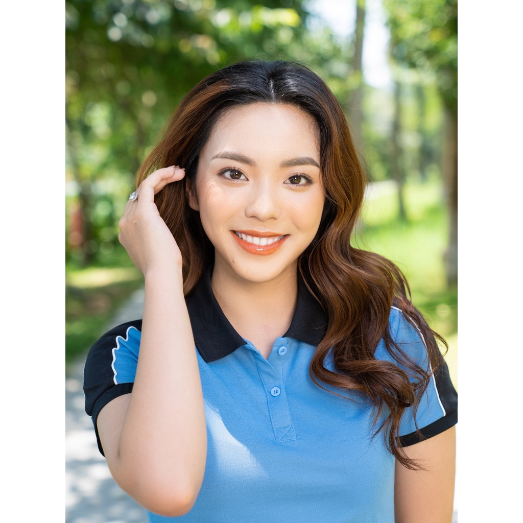 Áo Polo Nữ Yody Mắt Chim Pique Phối Vai Mềm Mịn Thấm Hút Tốt APN5366