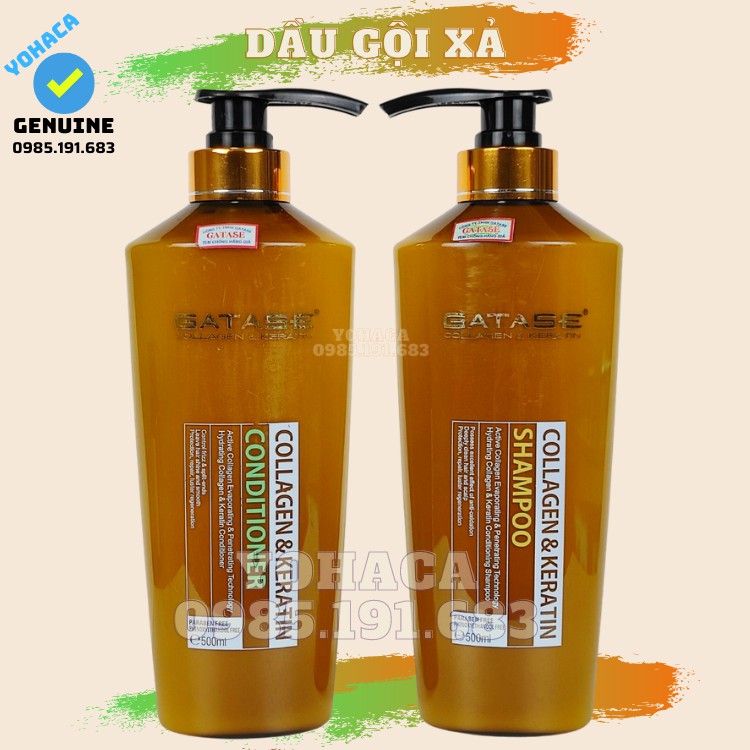 ✅Bộ Dầu gội xả Gatase Collagen Keratin 500ml