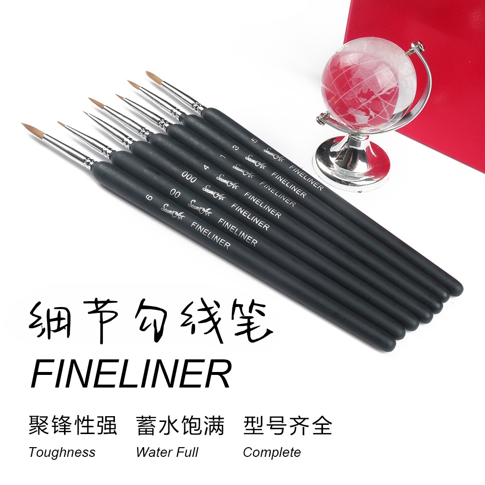 1 Cọ Sơn Móng Tay Cán Gỗ Và Kim Loại Watercolor nail polish brush details brush