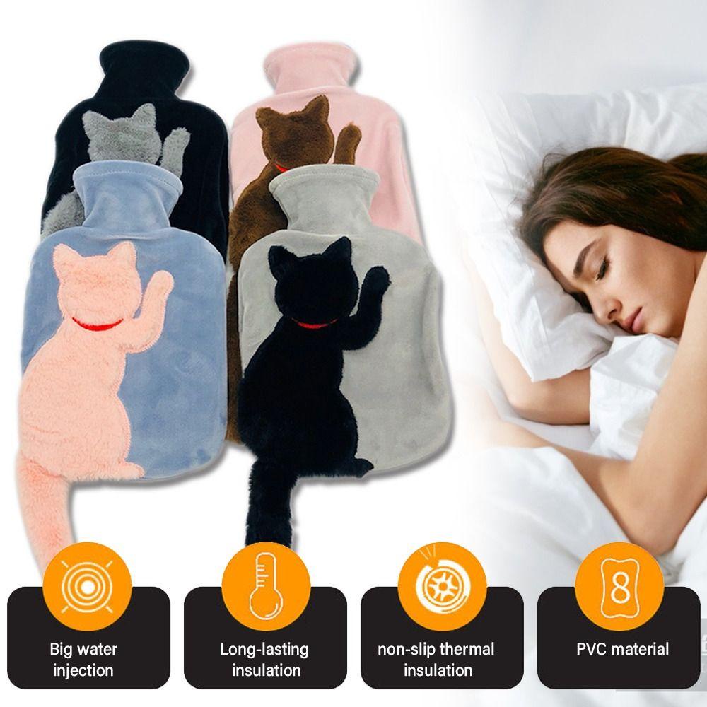 Vỏ Bọc Bình Nước Nóng Phủ Lông Mềm Mại Thiết Kế Di Động Tiện Dụng