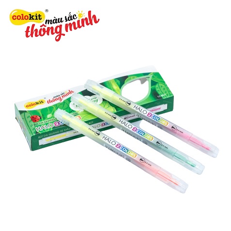 [Giao hoả tốc] COMBO 3 cây bút dạ quang 𝑻𝒉𝒊𝒆̂𝒏 𝑳𝒐𝒏𝒈 đánh dấu dòng 2 màu Colokit HL-C01