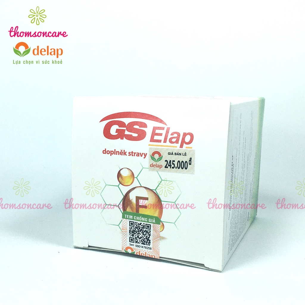 Vitamin E 400IU GS Elap, nhập khẩu từ Châu Âu, hộp 30 viên bổ sung vtm Enat hữu cơ, đẹp da