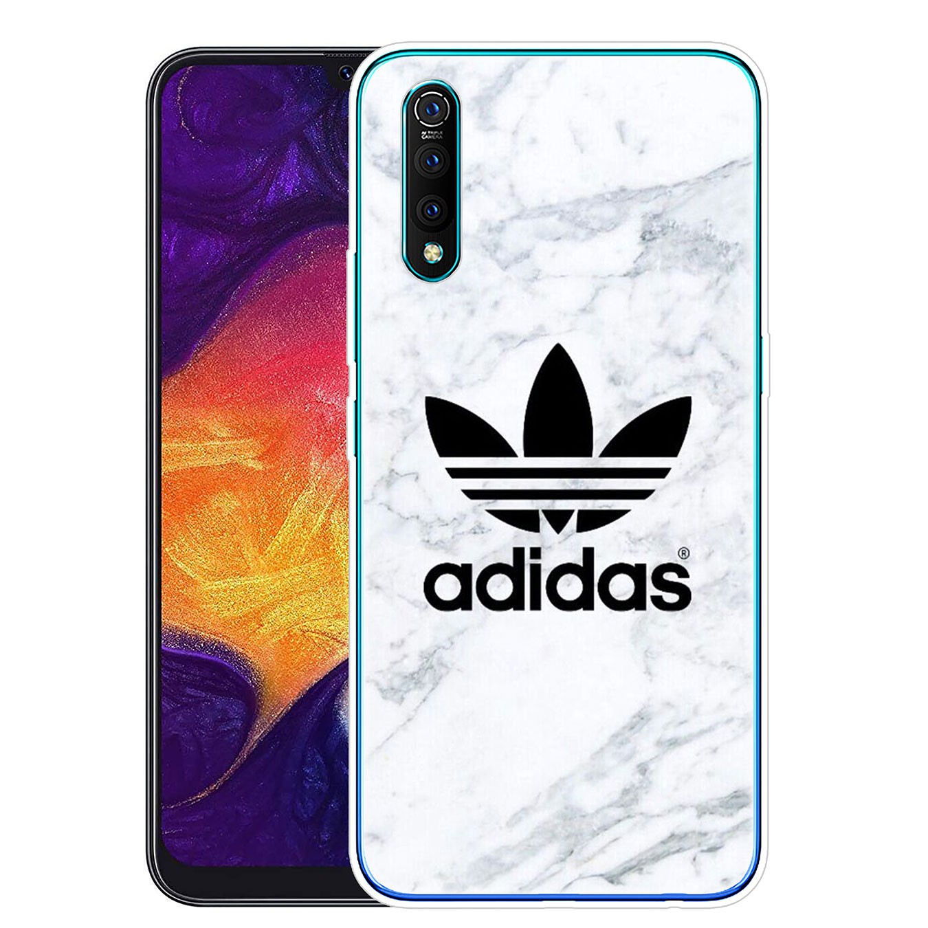 Ốp lưng silicon họa tiết logo Adidas cho Samsung Galaxy A71 A70 M20 A6 Plus A7 A8 A9 2018 A6+ S7 Edge