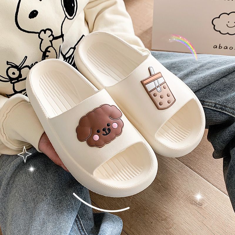 Dép bánh mỳ thời trang hình gấu và trà sữa dễ thương có size nam và nữ