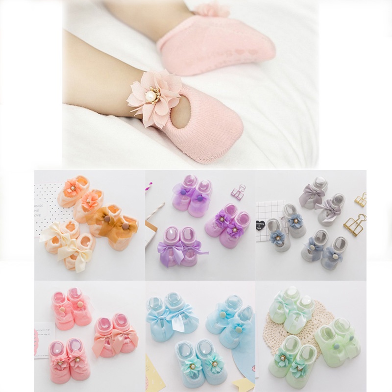 Set 3 Đôi Vớ Cotton Chống Trượt Xinh Xắn Dành Cho Các Bé