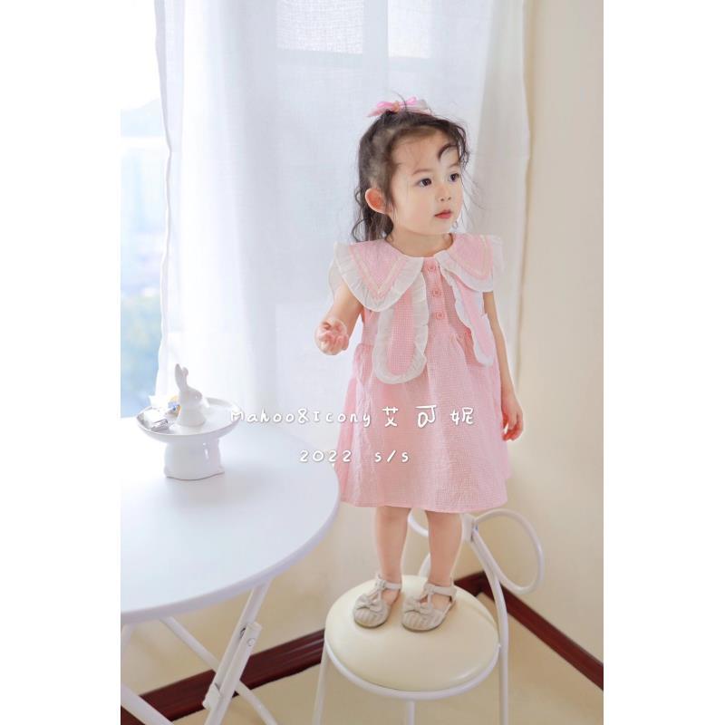 Đầm Công Chúa Thắt Nơ Chất Liệu Cotton Thời Trang Xuân Hè Hàng Mới 2022 Dành Cho Bé Gái