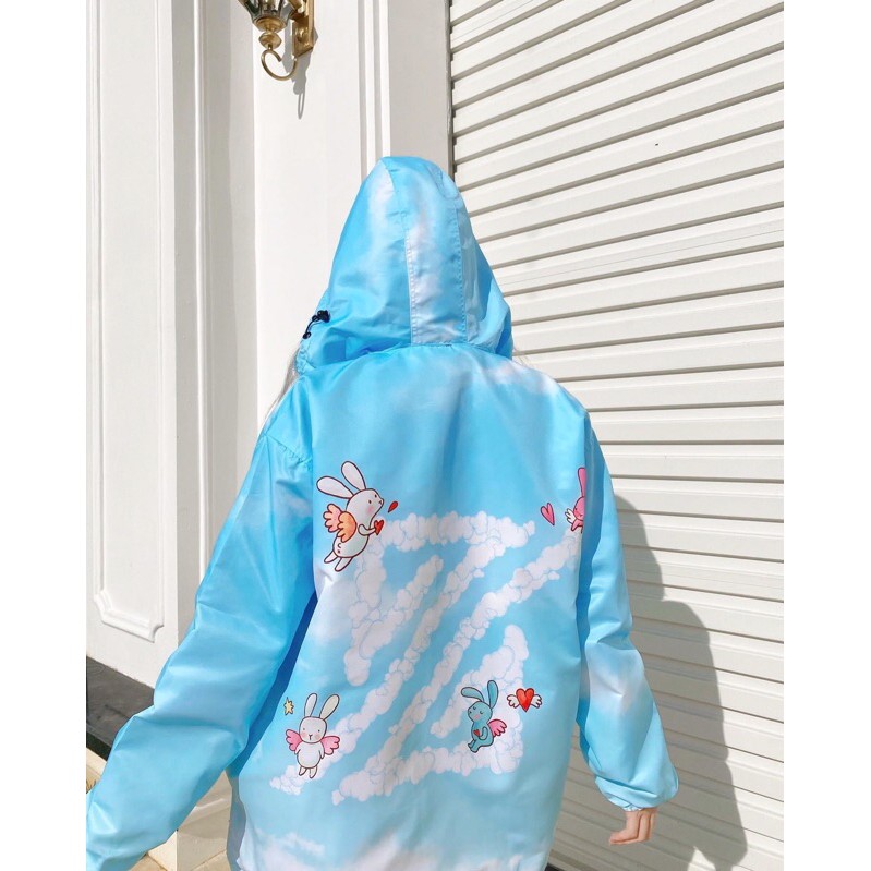 Áo Jacket Dù 3D Nút Bấm The Zed Pastel Icon Dây Rút Ảnh Thật