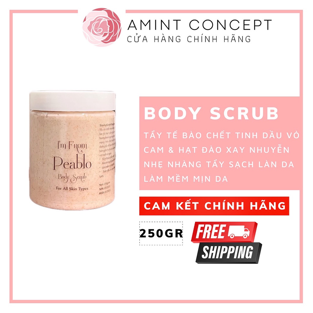 BODY SCRUB - TẨY TẾ BÀO CHẾT TINH DẦU VỎ CAM x HẠT ĐÀO XAY NHUYỄN