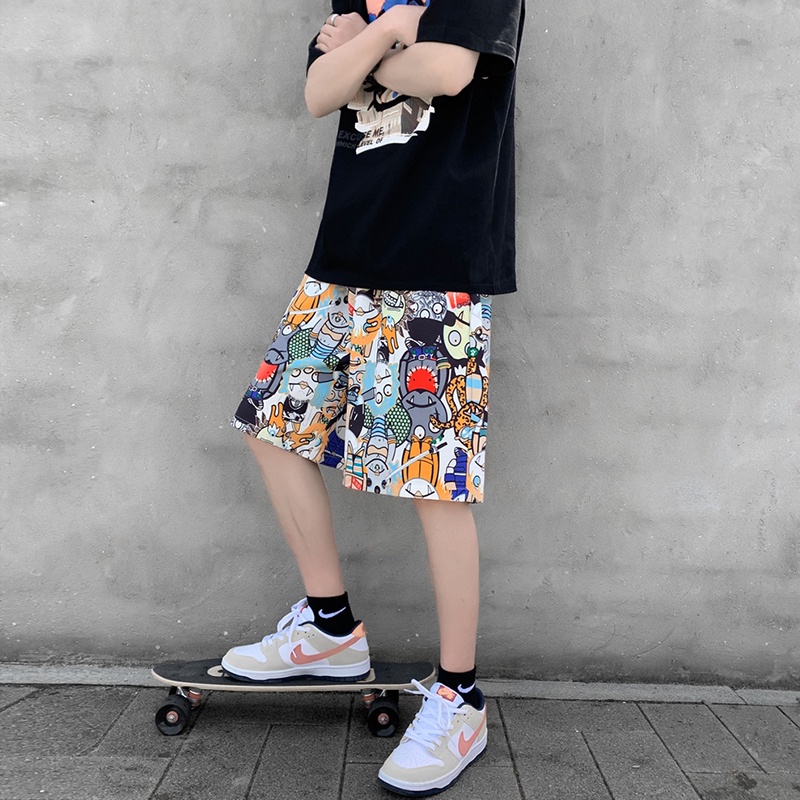 Quần short nam họa tiết hoạt hình thời trang mùa hè