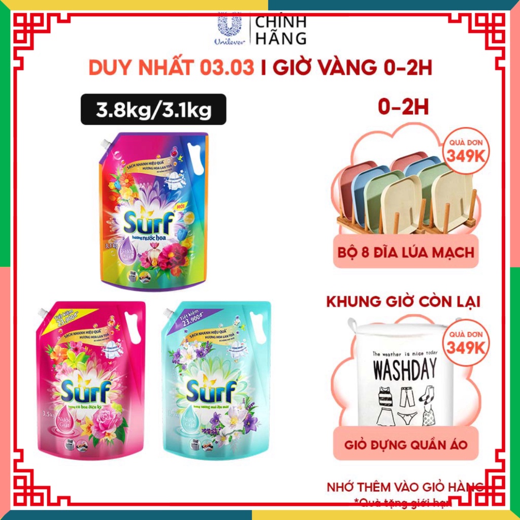 Nước giặt Surf túi 3.5kg/3.1kg