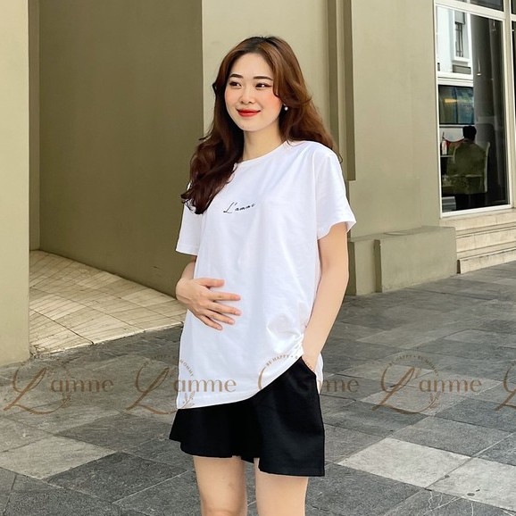 Áo bầu L'amme T-Shirt chất liệu cotton, thấm hút mồ hôi tốt, dáng suông rộng dễ mặc thiết kế bởi LAMME