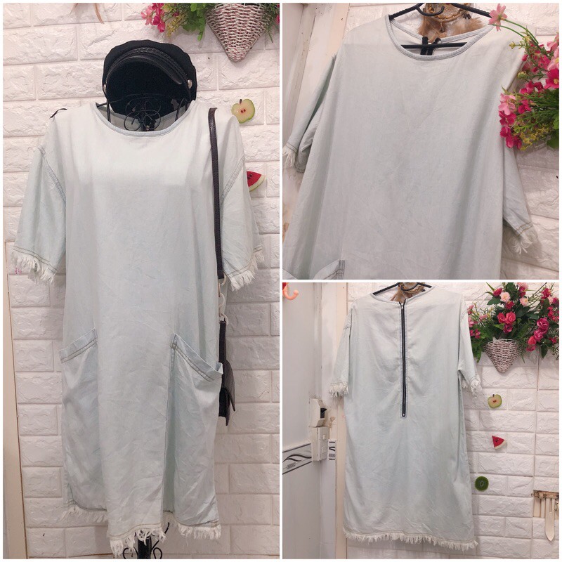 Đầm denim xinh giá rẻ dưới 60 kg