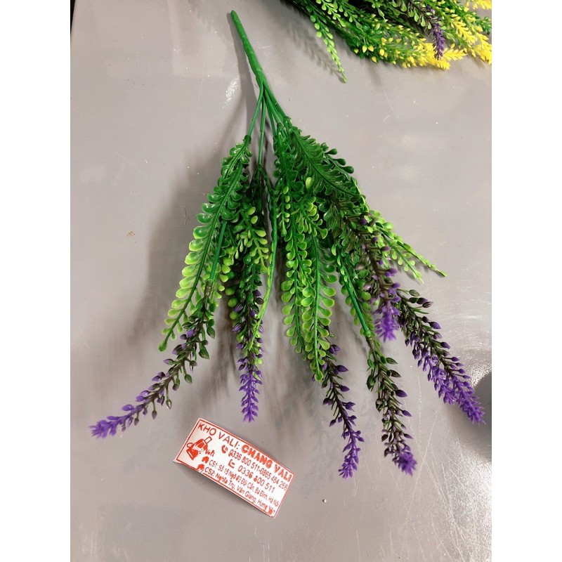 Cụm lavender 37cm điểm hoa lụa,hoa sáp