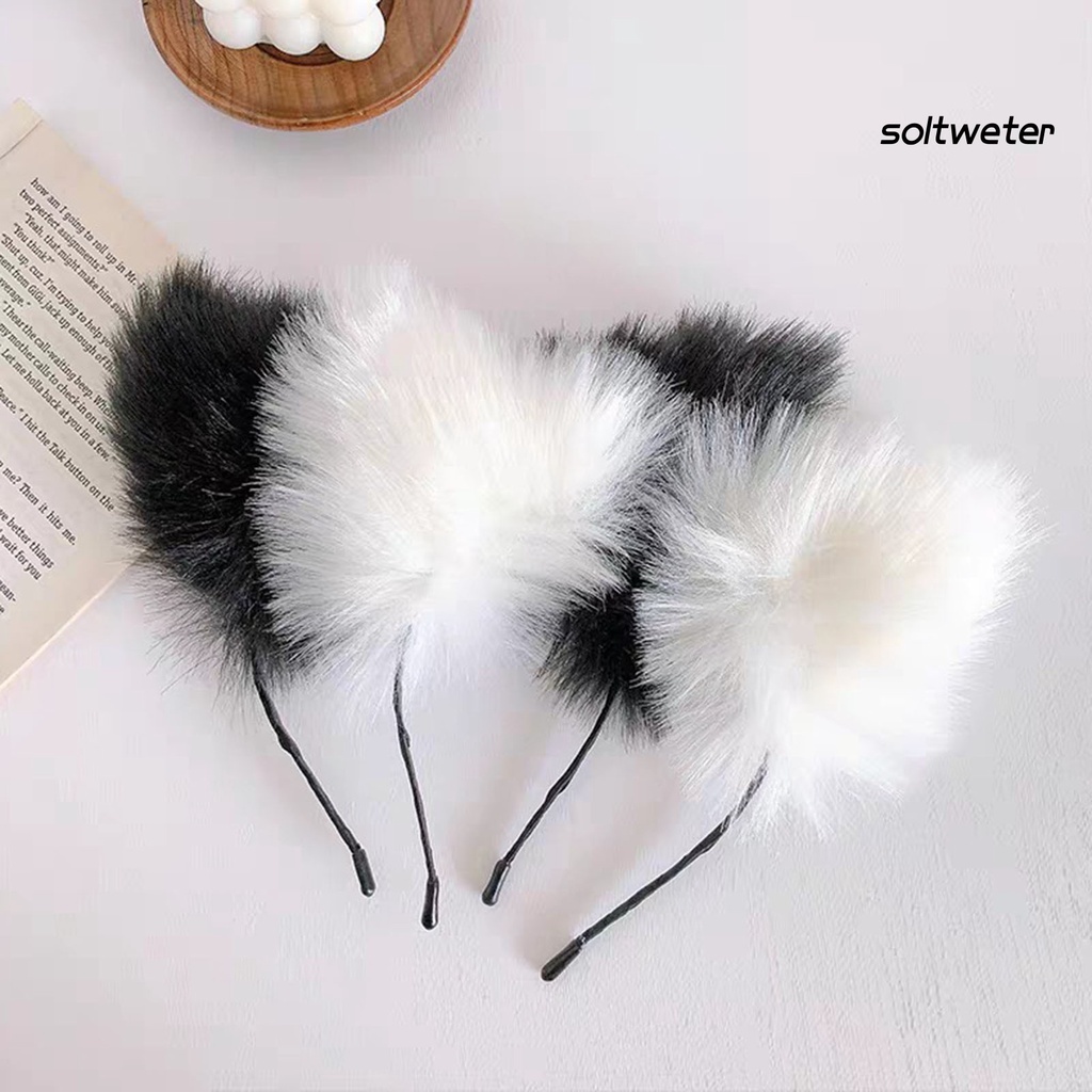 Băng Đô Cài Tóc Tai Mèo Bằng Vải Bông Dễ Thương Cho Hóa Trang