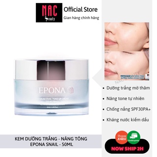 Kem Dưỡng Trắng - Nâng Tone Mỏng Nhẹ - Tự Nhiên Epona Premium Snail Tone Up Cream SPF 30 PA++ 50ml