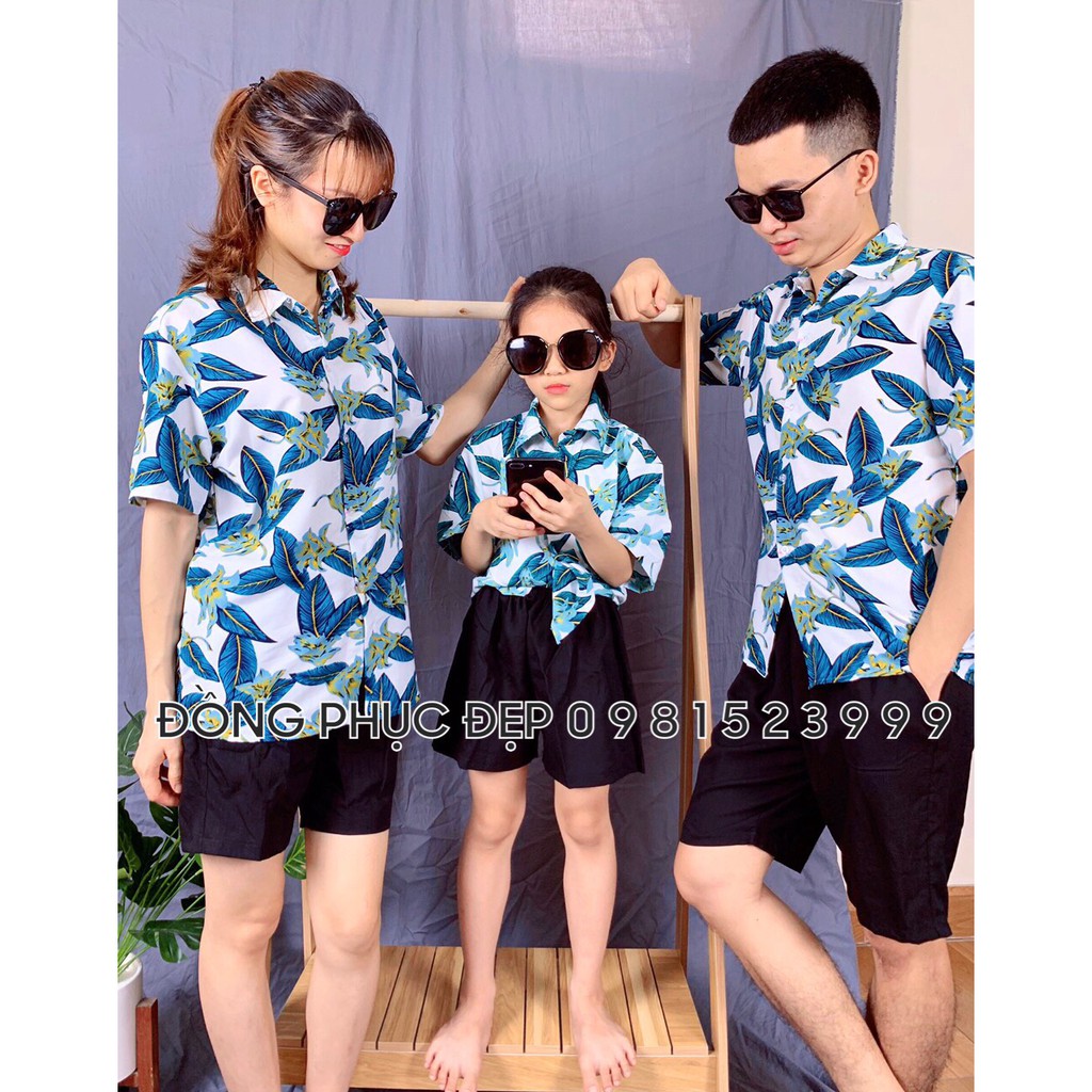 [SALE LẺ=SỈ] Áo sơ mi nhóm lớp đi biển, sơ mi họa tiết hawaii hoa lá, sơ mi đôi nam nữ cực đẹp vải Kate Thái cao cấp | BigBuy360 - bigbuy360.vn
